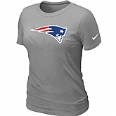New England Patriots L.Grey Women's Logo T-Shirt,baseball caps,new era cap wholesale,wholesale hats