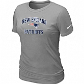 New England Patriots Women's Heart & Soul L.Grey T-Shirt,baseball caps,new era cap wholesale,wholesale hats