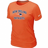 New England Patriots Women's Heart & Soul Orange T-Shirt,baseball caps,new era cap wholesale,wholesale hats