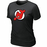New Jerseys Devils Big & Tall Women's Logo Black T-Shirt,baseball caps,new era cap wholesale,wholesale hats
