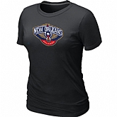 New Orleans Pelicans Big & Tall Primary Logo Black Women's T-Shirt,baseball caps,new era cap wholesale,wholesale hats