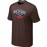 New Orleans Pelicans Big & Tall Primary Logo Brown T-Shirt,baseball caps,new era cap wholesale,wholesale hats