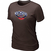 New Orleans Pelicans Big & Tall Primary Logo Brown Women's T-Shirt,baseball caps,new era cap wholesale,wholesale hats