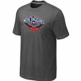 New Orleans Pelicans Big & Tall Primary Logo D.Grey T-Shirt,baseball caps,new era cap wholesale,wholesale hats