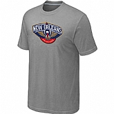 New Orleans Pelicans Big & Tall Primary Logo L.Grey T-Shirt,baseball caps,new era cap wholesale,wholesale hats