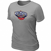 New Orleans Pelicans Big & Tall Primary Logo L.Grey Women's T-Shirt,baseball caps,new era cap wholesale,wholesale hats