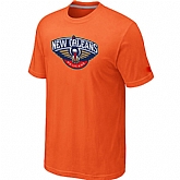 New Orleans Pelicans Big & Tall Primary Logo Orange T-Shirt,baseball caps,new era cap wholesale,wholesale hats
