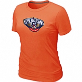 New Orleans Pelicans Big & Tall Primary Logo Orange Women's T-Shirt,baseball caps,new era cap wholesale,wholesale hats