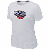 New Orleans Pelicans Big & Tall Primary Logo White Women's T-Shirt,baseball caps,new era cap wholesale,wholesale hats