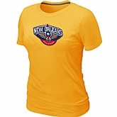 New Orleans Pelicans Big & Tall Primary Logo Yellow Women's T-Shirt,baseball caps,new era cap wholesale,wholesale hats
