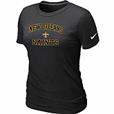 New Orleans Sains Women's Heart & Soul Black T-Shirt,baseball caps,new era cap wholesale,wholesale hats