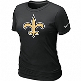New Orleans Saints Black Women's Logo T-Shirt,baseball caps,new era cap wholesale,wholesale hats