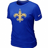 New Orleans Saints Blue Women's Logo T-Shirt,baseball caps,new era cap wholesale,wholesale hats