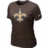 New Orleans Saints Brown Women's Logo T-Shirt,baseball caps,new era cap wholesale,wholesale hats