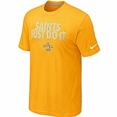 New Orleans Saints Just Do It Yellow T-Shirt,baseball caps,new era cap wholesale,wholesale hats