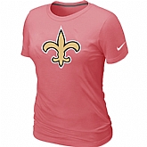 New Orleans Saints Pink Women's Logo T-Shirt,baseball caps,new era cap wholesale,wholesale hats
