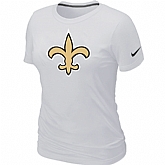 New Orleans Saints White Women's Logo T-Shirt,baseball caps,new era cap wholesale,wholesale hats