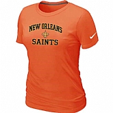 New Orleans Saints Women's Heart & Soul Orange T-Shirt,baseball caps,new era cap wholesale,wholesale hats