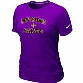 New Orleans Saints Women's Heart & Soul Purple T-Shirt,baseball caps,new era cap wholesale,wholesale hats