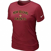 New Orleans Saints Women's Heart & Soul Red T-Shirt,baseball caps,new era cap wholesale,wholesale hats