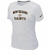 New Orleans Saints Women's Heart & Soul White T-Shirt,baseball caps,new era cap wholesale,wholesale hats