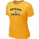 New Orleans Saints Women's Heart & Soul Yellow T-Shirt,baseball caps,new era cap wholesale,wholesale hats