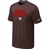 New York Giants Just Do It Brown T-Shirt,baseball caps,new era cap wholesale,wholesale hats