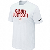 New York Giants Just Do It White T-Shirt,baseball caps,new era cap wholesale,wholesale hats