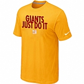 New York Giants Just Do It Yellow T-Shirt,baseball caps,new era cap wholesale,wholesale hats