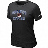 New York Giants Women's Heart & Soul Black T-Shirt,baseball caps,new era cap wholesale,wholesale hats