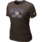 New York Giants Women's Heart & Soul Brown T-Shirt,baseball caps,new era cap wholesale,wholesale hats