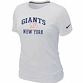 New York Giants Women's Heart & Soul White T-Shirt,baseball caps,new era cap wholesale,wholesale hats