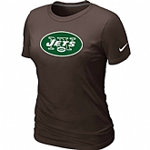New York Jets Brown Women's Logo T-Shirt,baseball caps,new era cap wholesale,wholesale hats