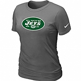 New York Jets D.Grey Women's Logo T-Shirt,baseball caps,new era cap wholesale,wholesale hats