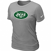 New York Jets L.Grey Women's Logo T-Shirt,baseball caps,new era cap wholesale,wholesale hats