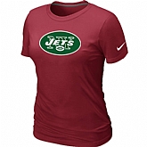 New York Jets Red Women's Logo T-Shirt,baseball caps,new era cap wholesale,wholesale hats