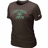 New York Jets Women's Heart & Soul Brown T-Shirt,baseball caps,new era cap wholesale,wholesale hats