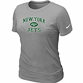 New York Jets Women's Heart & Soul L.Grey T-Shirt,baseball caps,new era cap wholesale,wholesale hats