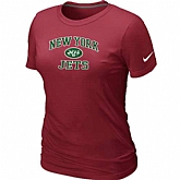 New York Jets Women's Heart & Soul Red T-Shirt,baseball caps,new era cap wholesale,wholesale hats