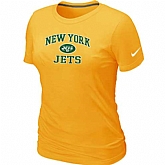 New York Jets Women's Heart & Soul Yellow T-Shirt,baseball caps,new era cap wholesale,wholesale hats