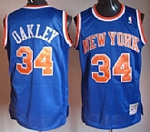 New York Knicks #34 Charles Oakley Blue Throwback Authentic Jerseys,baseball caps,new era cap wholesale,wholesale hats