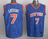 New York Knicks #7 Carmelo Anthony Blue Leopard Print Fashion Jerseys,baseball caps,new era cap wholesale,wholesale hats