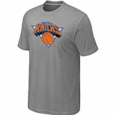 New York Knicks Big & Tall Primary Logo L.Grey T-Shirt,baseball caps,new era cap wholesale,wholesale hats