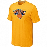 New York Knicks Big & Tall Primary Logo Yellow T-Shirt,baseball caps,new era cap wholesale,wholesale hats
