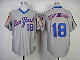 New York Mets #18 Strawberry Gray Throwback Jerseys,baseball caps,new era cap wholesale,wholesale hats