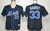 New York Mets #33 Matt Harvey Black Jerseys,baseball caps,new era cap wholesale,wholesale hats