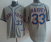New York Mets #33 Matt Harvey Gray Jerseys,baseball caps,new era cap wholesale,wholesale hats