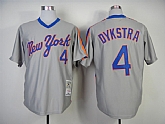 New York Mets #4 Dykstra Gray Throwback Jerseys,baseball caps,new era cap wholesale,wholesale hats