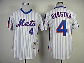 New York Mets #4 Dykstra White With Blue Strip 1986 Throwback Jerseys,baseball caps,new era cap wholesale,wholesale hats