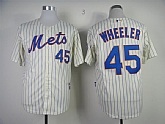 New York Mets #45 Zack Wheeler Cream With Blue Pinstripe Jerseys,baseball caps,new era cap wholesale,wholesale hats